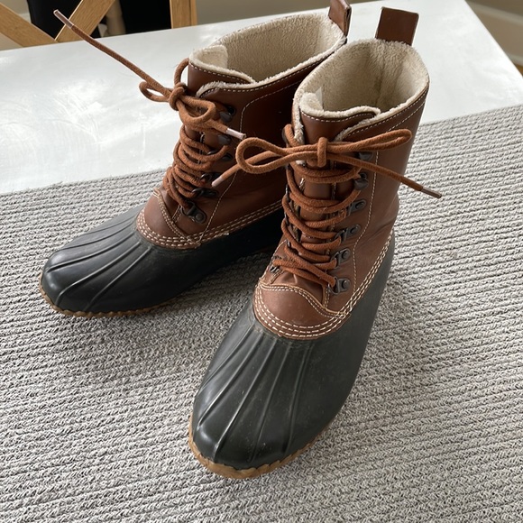 ESPRIT Harbour Brown Black Rubber Lace Up Rain Duck Boots Size 8.5 - Picture 6 of 7